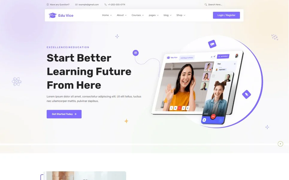 Edu-vice – HTML5 шаблон для учебных заведений: университетов, колледжей и школ