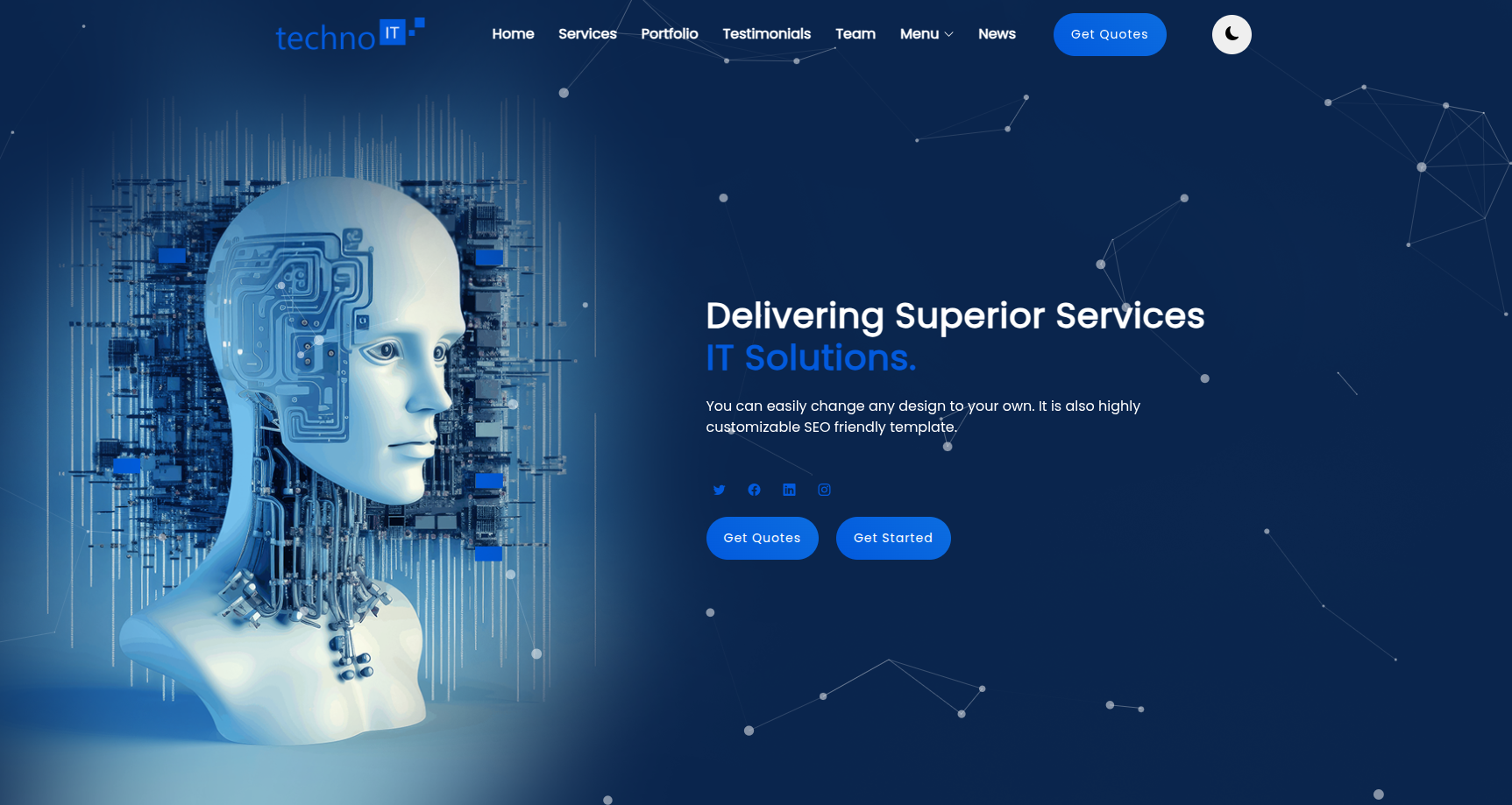 Technoit | IT Solutions &amp; Business Services Multipurpose Responsive Website Template Html Css JS