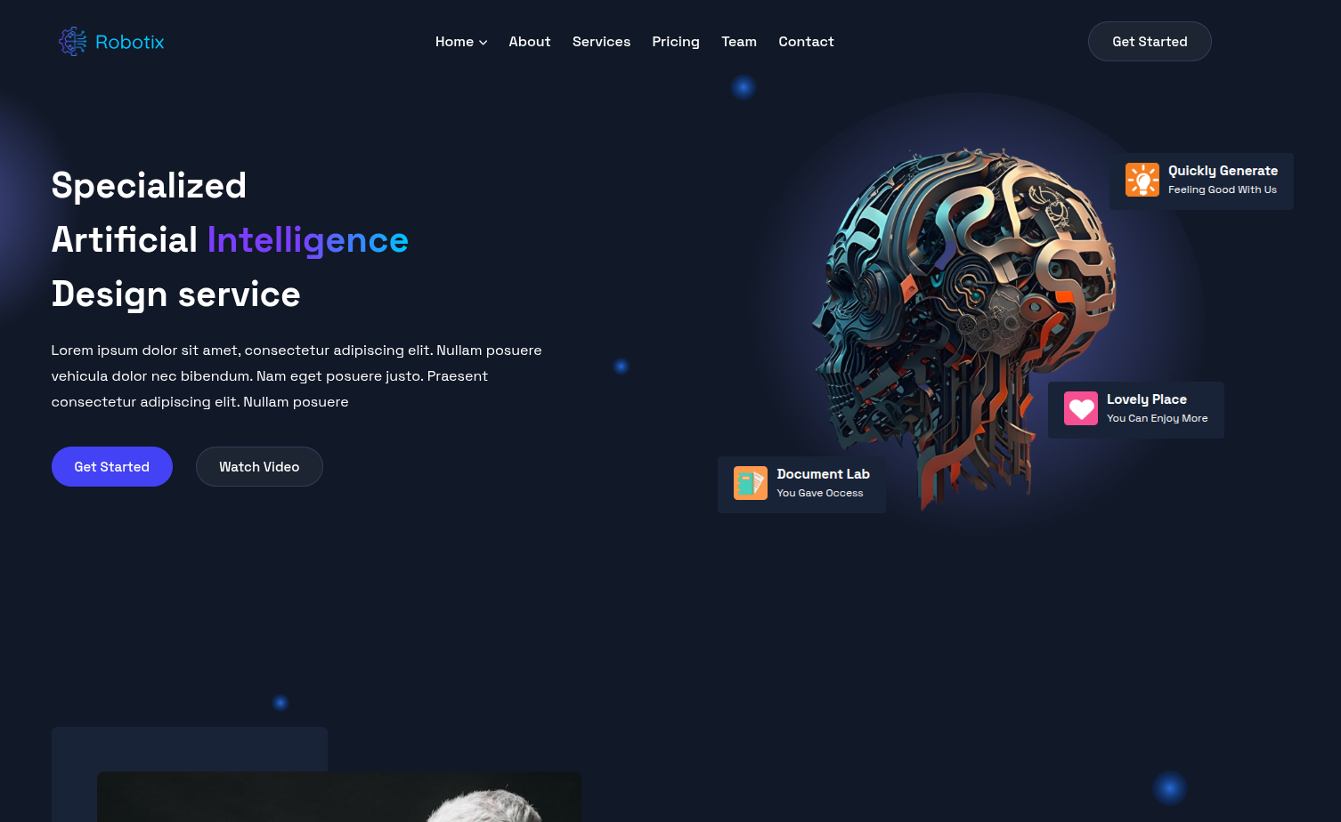 Robotix - AI Writer &amp;amp; Tech Startup Landing Page Template